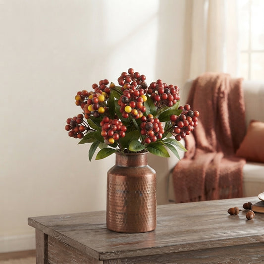 Faux Botanical Cluster Berry Stem 24" - Cranberry | YS