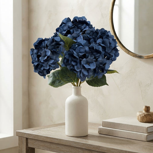Faux Dried Hydrangea Stem 30" - Navy Blue | GT