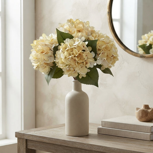 Faux Dried Hydrangea pick 13.5" - Cream | GT