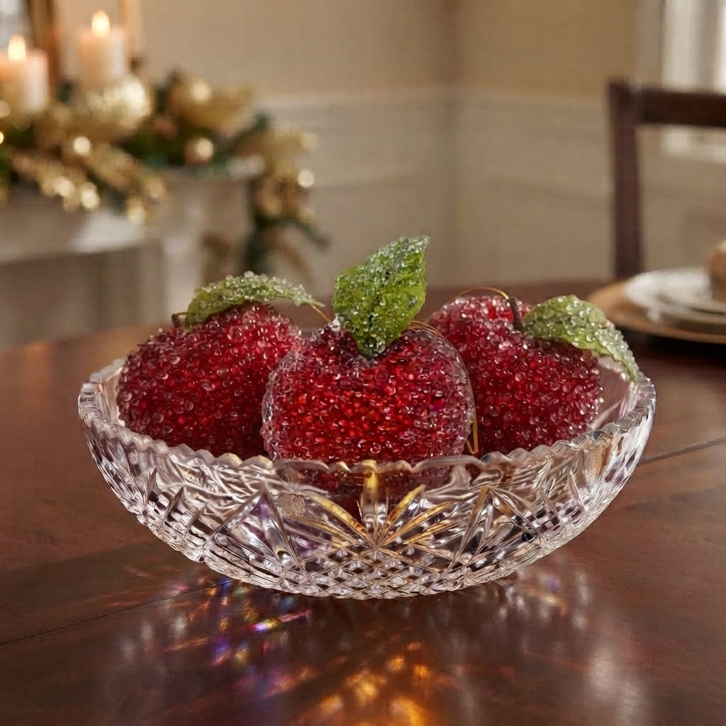 Beaded Christmas Apple 3.75" | YS