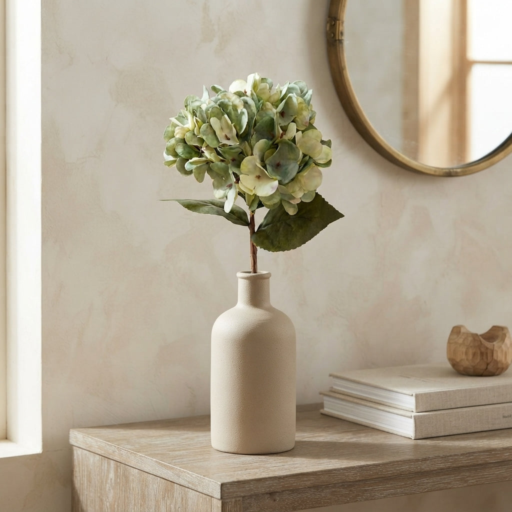 Faux Dried Hydrangea pick 13.5" - Seafoam | GT