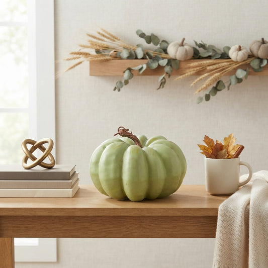 French Country Pumpkin 5.25" x 4.5" - Green | KS