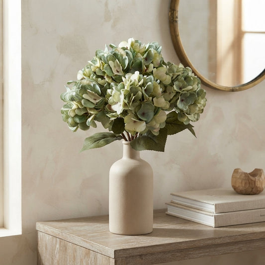 Faux Dried Hydrangea pick 13.5" - Seafoam | GT