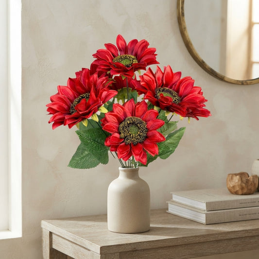 Radiant Sunflower Bush x 10 - Red 16" | YS