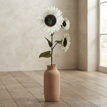 Vintage Fabric Sunflower Spray x 3 - 52" - Ivory | GT