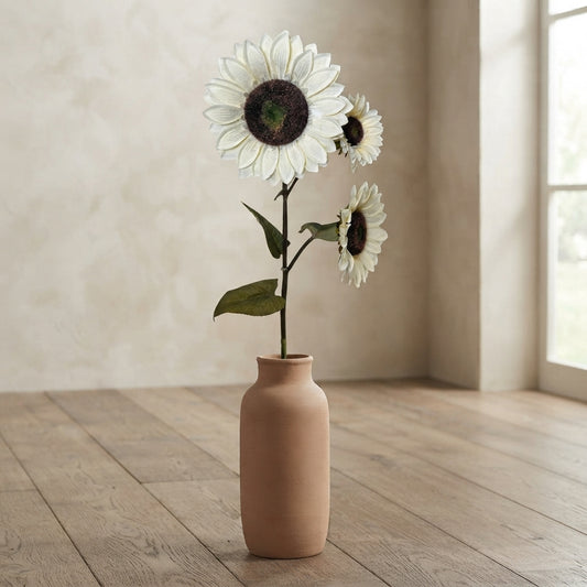 Vintage Fabric Sunflower Spray x 3 - 52" - Ivory | GT