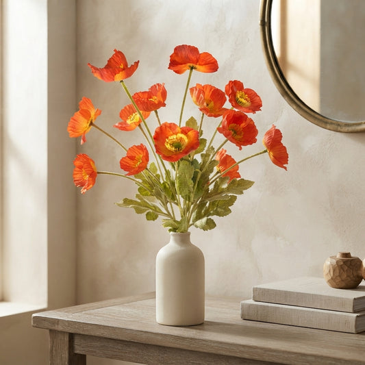 Mini Field Poppy Spray x 4 - 23" - Flame | GT