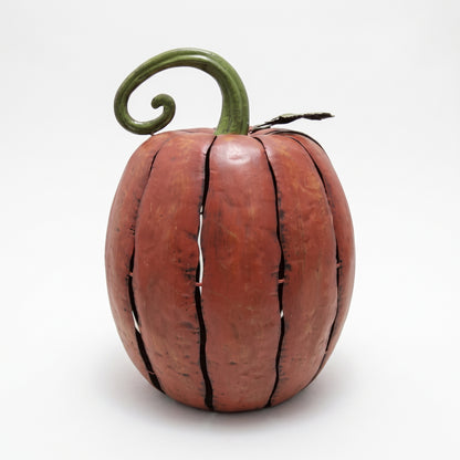 Metal Cut Out Pumpkin Lantern 20" - Orange | FH