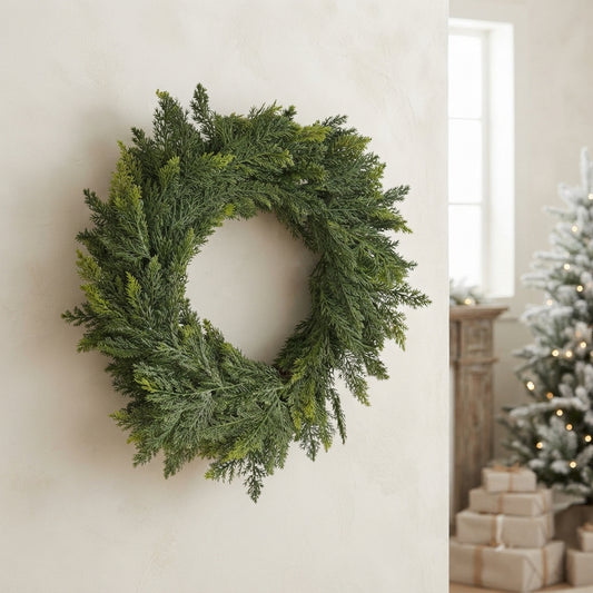 Wispy Fresh Touch Cedar Wreath 20" | DB