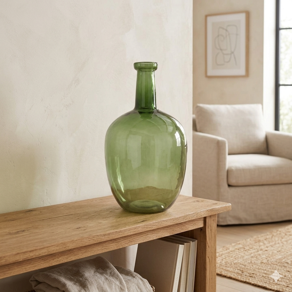 12"H Bottle Vase - Green | SB