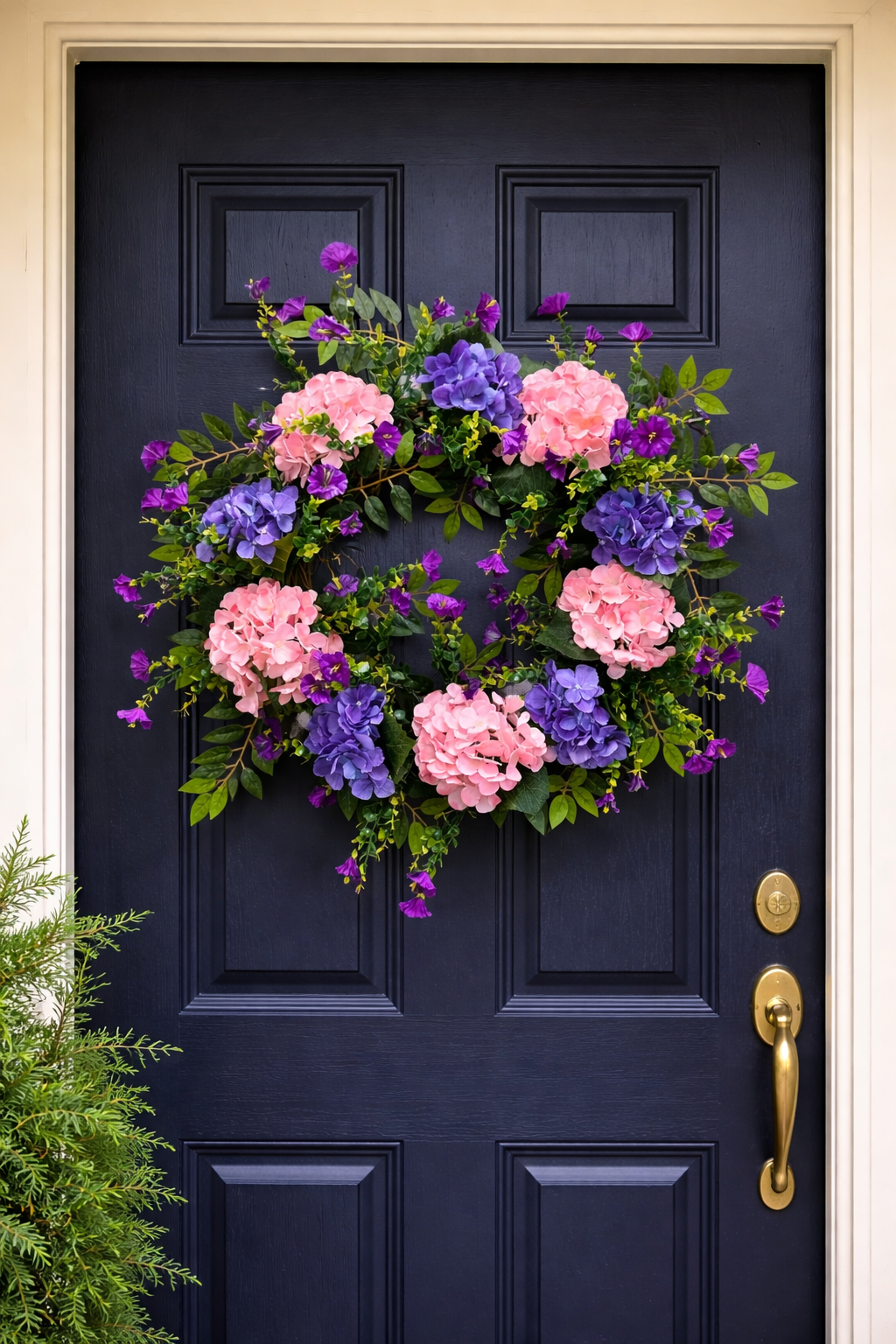 27" Morning Glory Hydrangea Wreath (Pink, Purple, Lavender) {Completed Wreath}