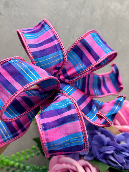Vibrant Pink/Blue Plaid 1.5'' X 10 YD-Multi Ribbon | IR