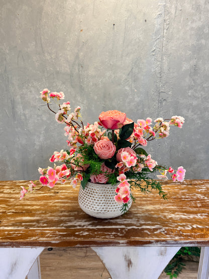 DIY Southern Rose Table Top Arrangement {Assembly Required}