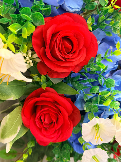 Southern Rose Bush x9 w/ Filler - 17" Red | QOE
