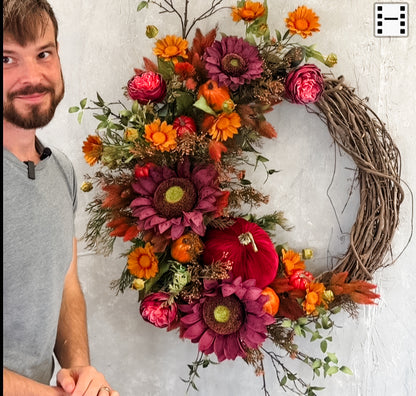 DIY "Plum Pumpkin" Fall Wreath Kit {Assembly Required}