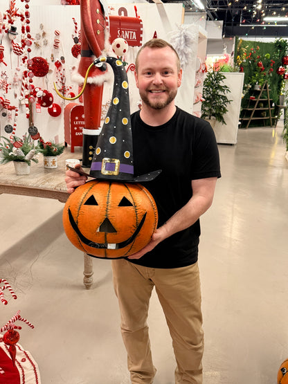Spooktacular Halloween Metal Pumpkin 27.75" | FH