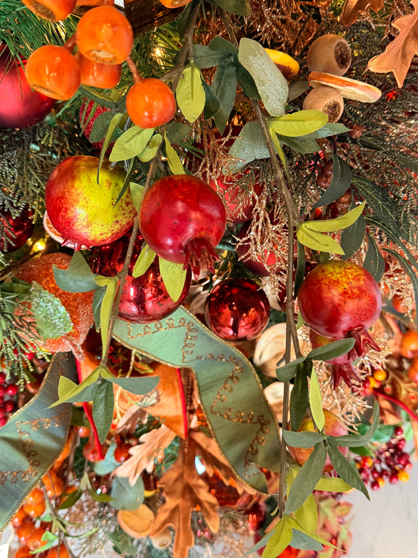 Faux Pomegranate Branch 35" | YS