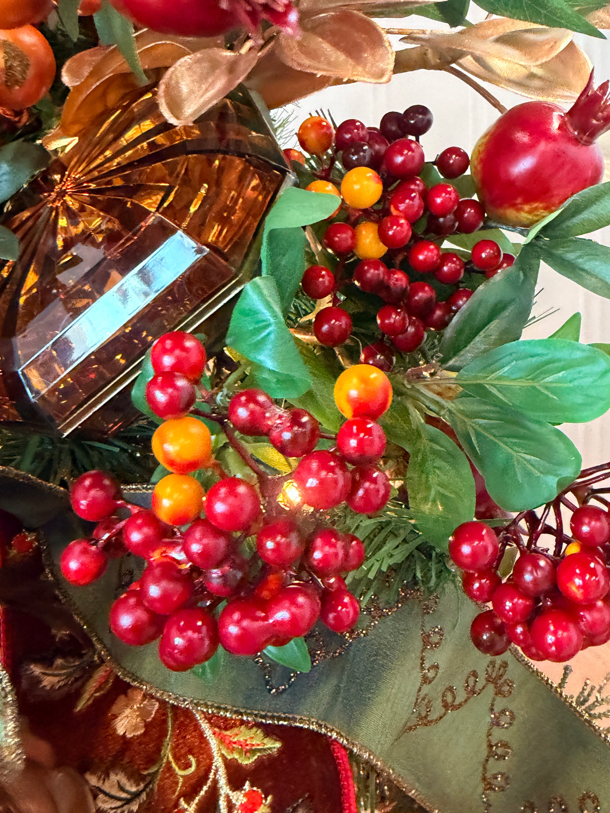 Faux Botanical Cluster Berry Stem 24" - Cranberry | YS