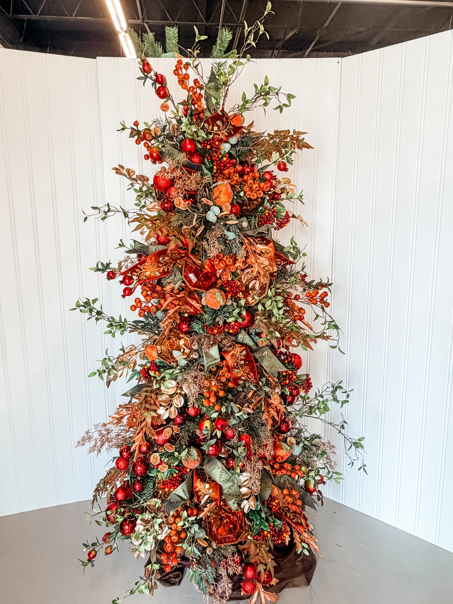 70.8" Blood Red Plastic Ball Garland/Shiny/Matte/Mercury/Glitter Finish w/ 70mm - 100mm Balls | LC