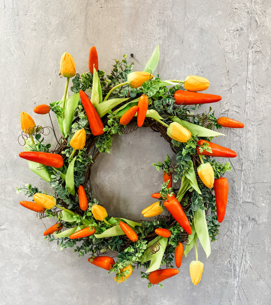 DIY Spring Carrot Patch Wreath Kit {Assembly Required}