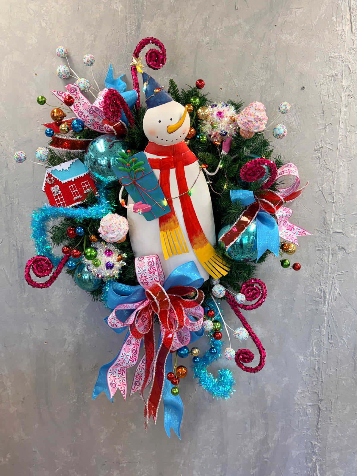 DIY Color Pop Snowman Wreath Kit {Assembly Required}