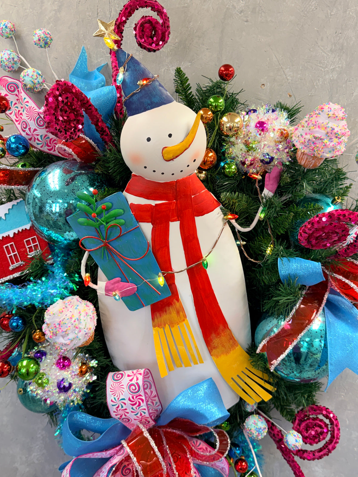 DIY Color Pop Snowman Wreath Kit {Assembly Required}