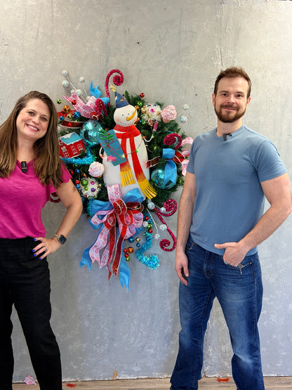 DIY Color Pop Snowman Wreath Kit {Assembly Required}