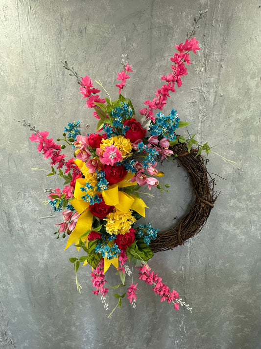 Completed Tropical Inspired Wreath {Custom Wreath}