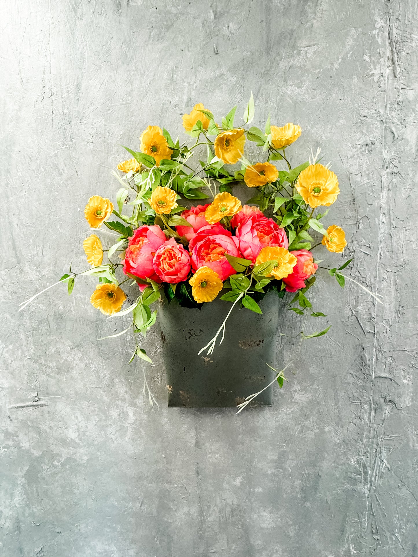 Flowering Fields Mini Poppy Spray - Dk. Yellow - 23.5” |YSE