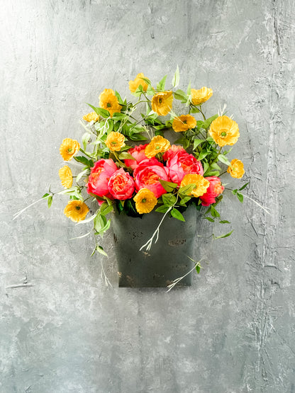 Flowering Fields Mini Poppy Spray - Dk. Yellow - 23.5” |YSE