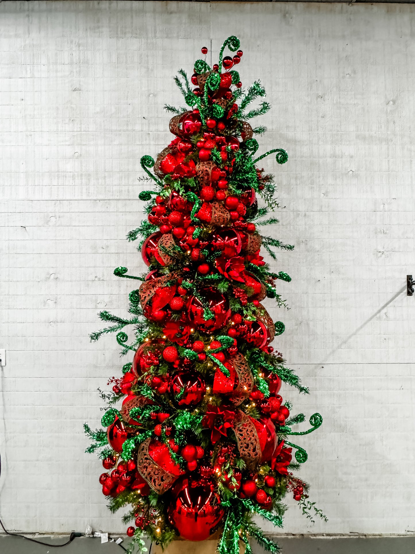 Plastic Mercury Shiny Ball Ornament 4" Red | LC