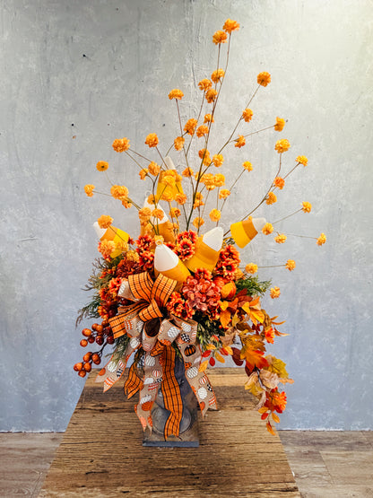 Metal Candy Corn Nested (set of 3) 13.5" - 8.25" | FH