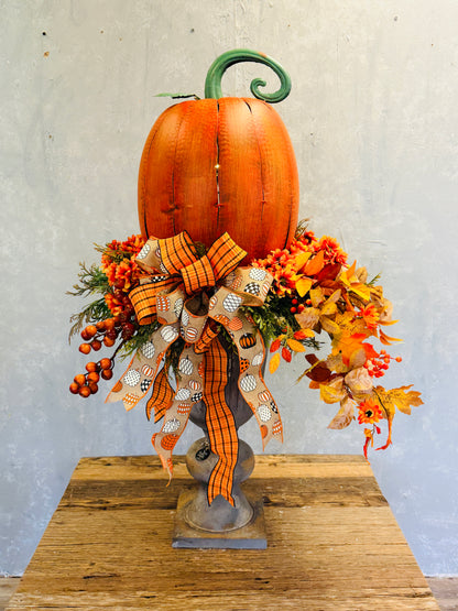 Metal Cut Out Pumpkin Lantern 20" - Orange | FH