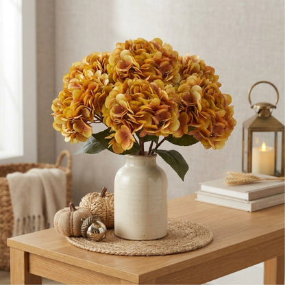 Faux Dried Hydrangea pick 13.5" - Gold/Brown | GT