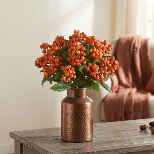 Faux Botanical Cluster Berry Stem 24" Orange | YS