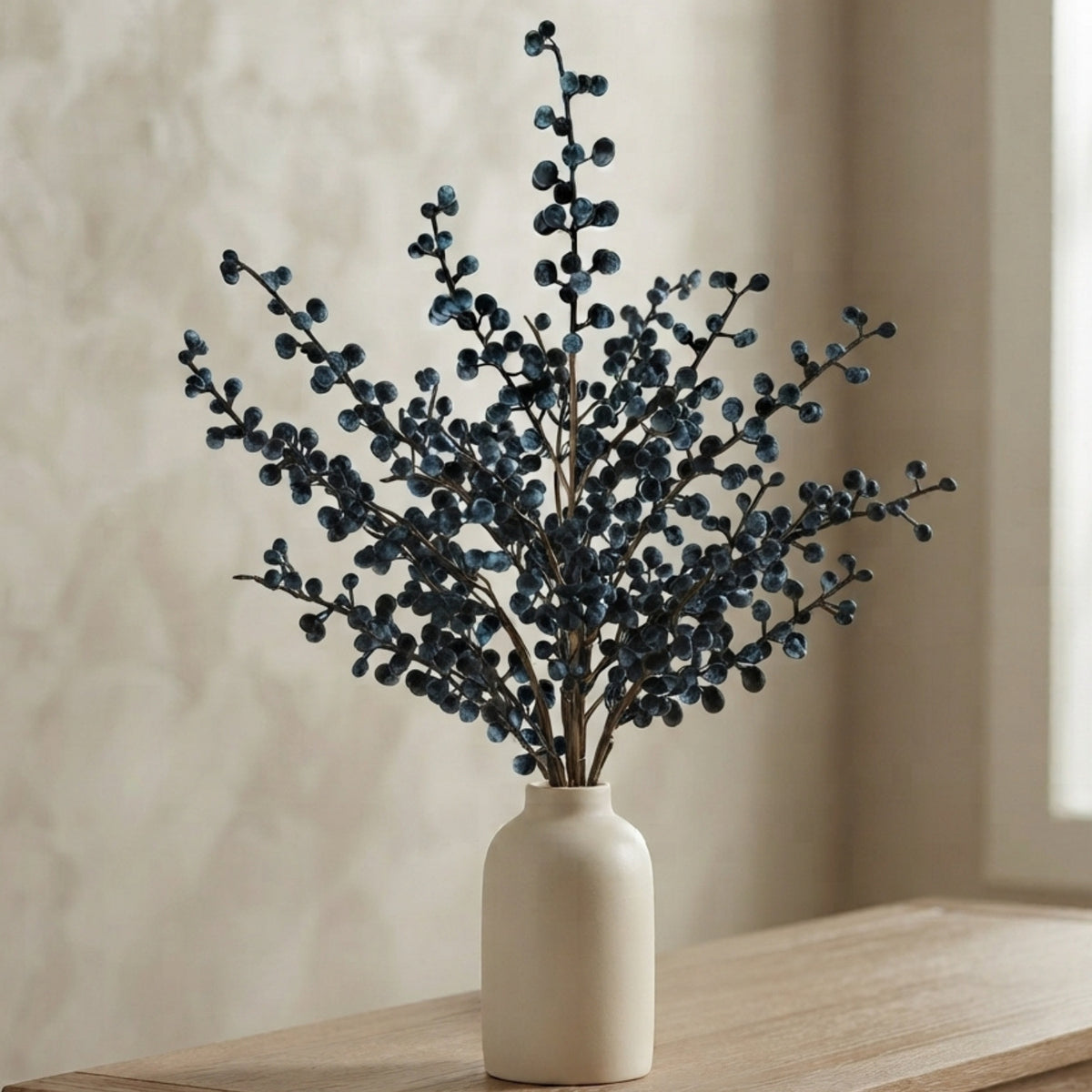 Faux Pokeberry Stem 28" - Blue | YS