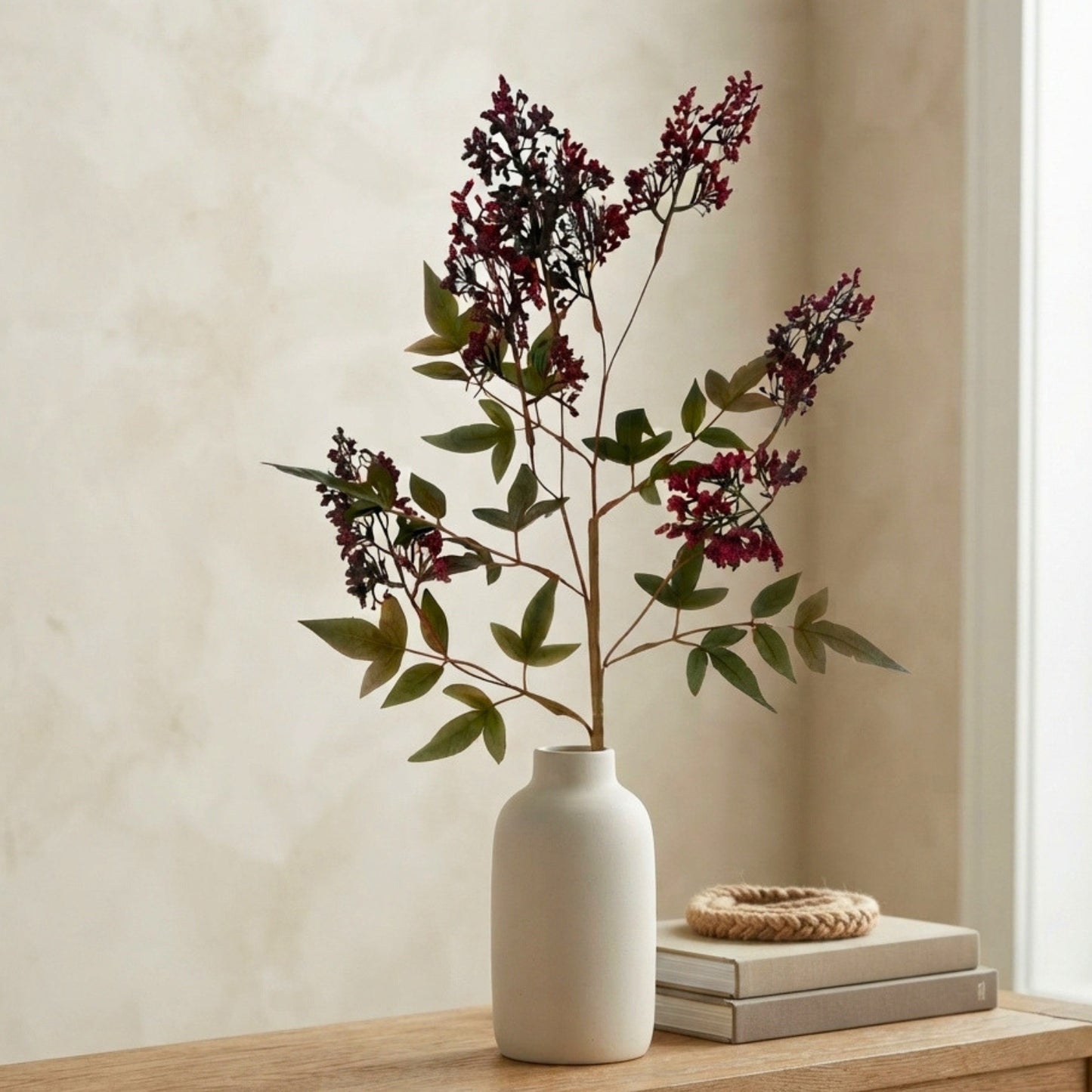 Faux Nandina Berry Stem 31" | YS