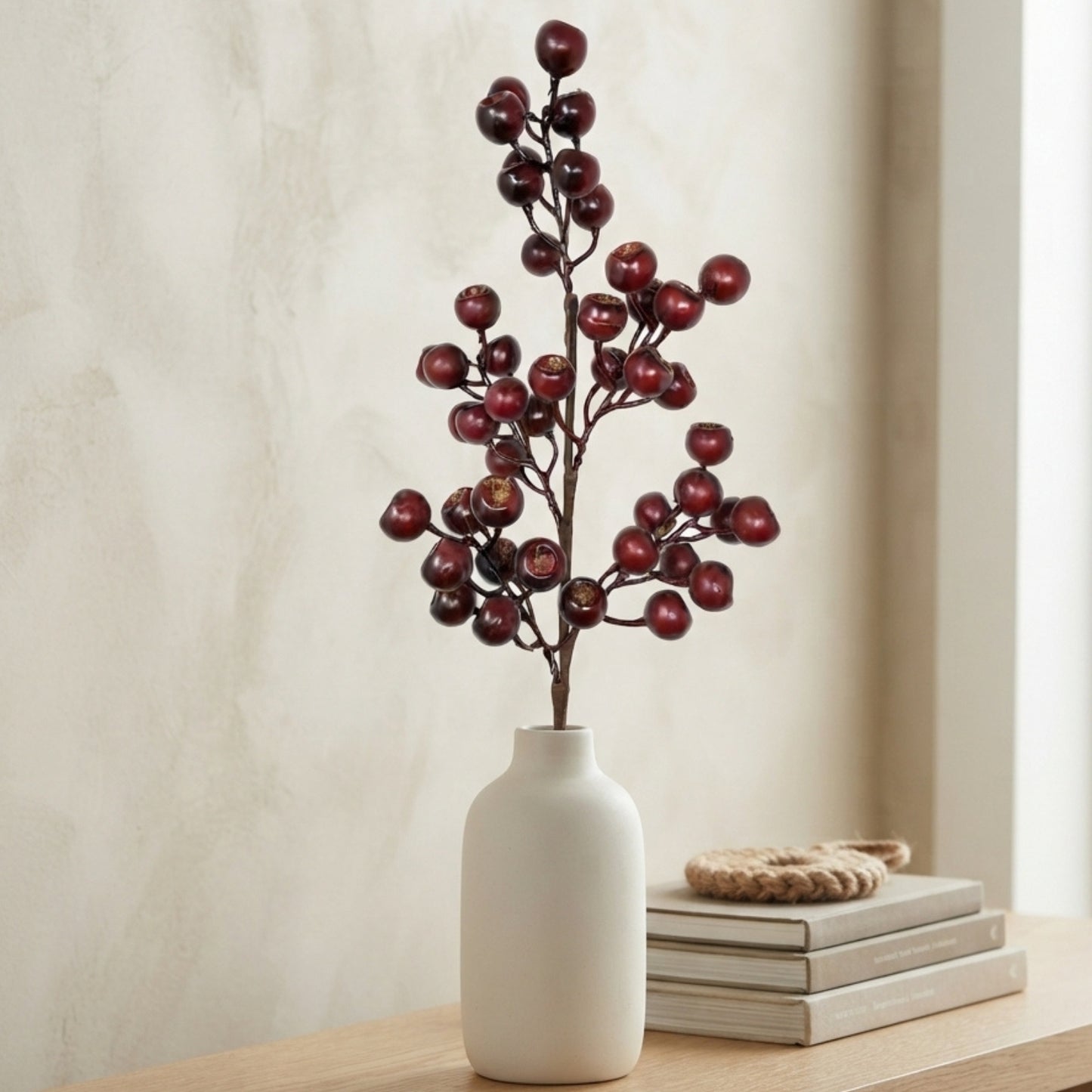 Grand Pod Berry Spray 24" - Burgundy | KS