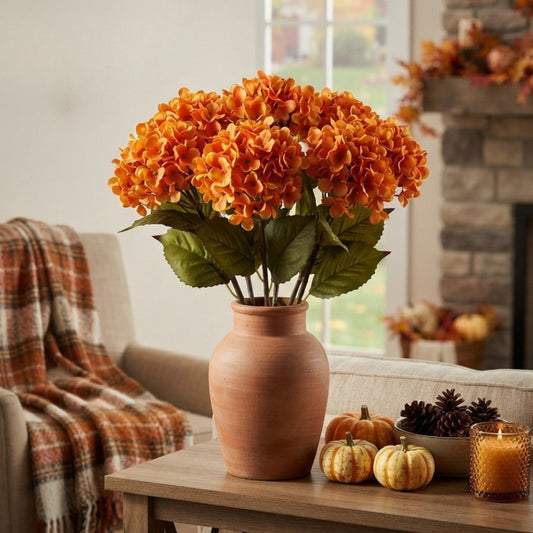 Meadows Hydrangea Spray - Orange 27” | YS