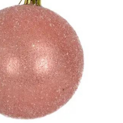 4" Sugar Frosted VP Ball Ornament - Coral  CHC| XJ