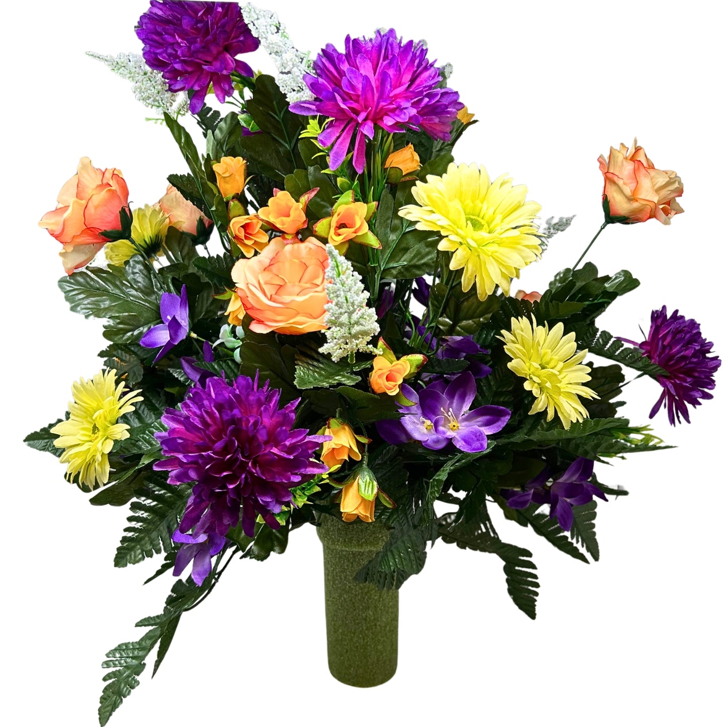 Serenity Garden Pre-Made Vase Insert (Yellow, Purple, Peach)