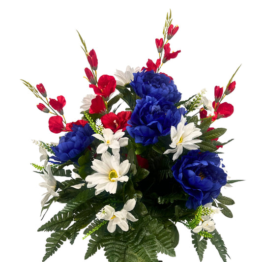 Red, White, & Blue Pre-Made Vase Insert