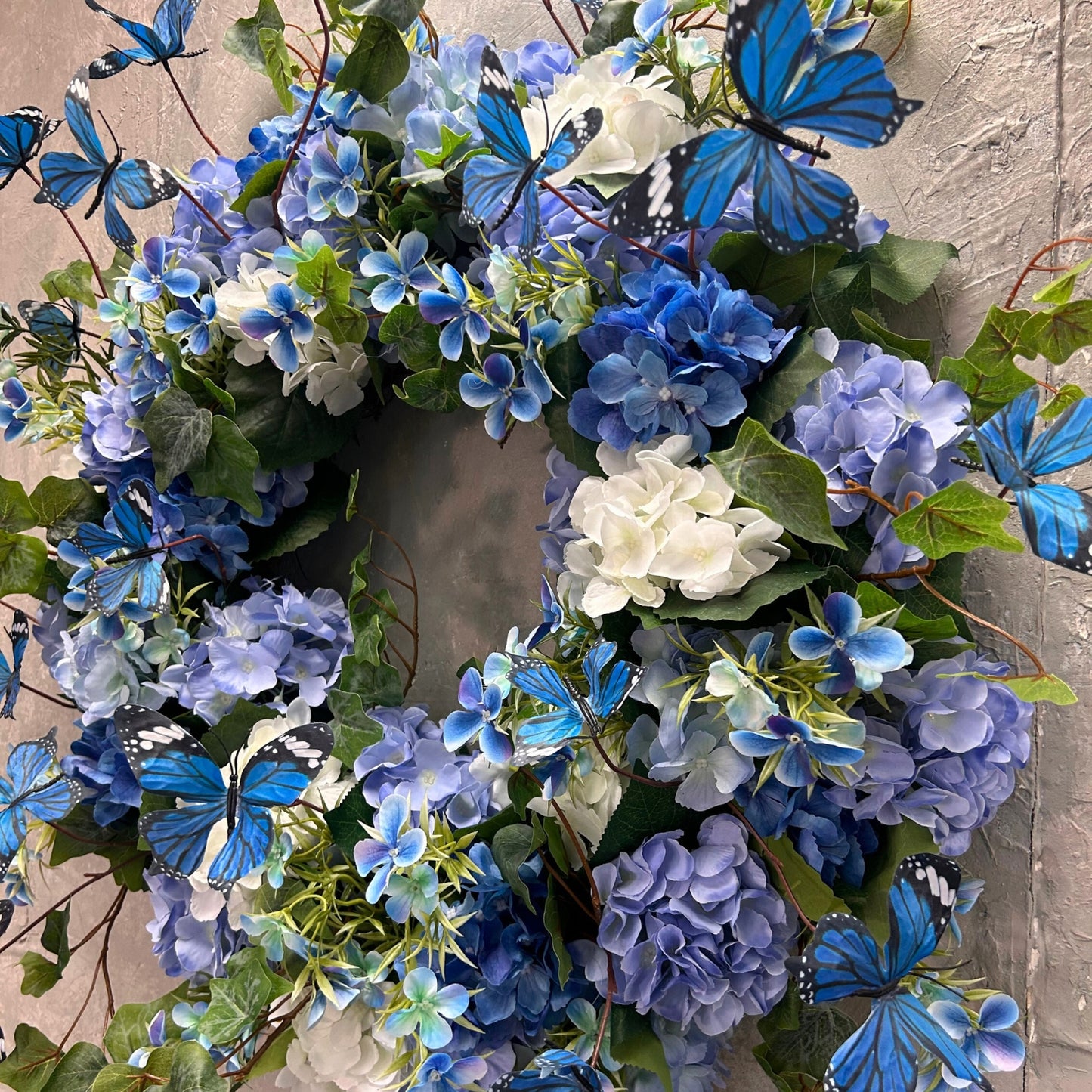 30" "Butterfly Blues" Custom Wreath - Blue {Completed Wreath}