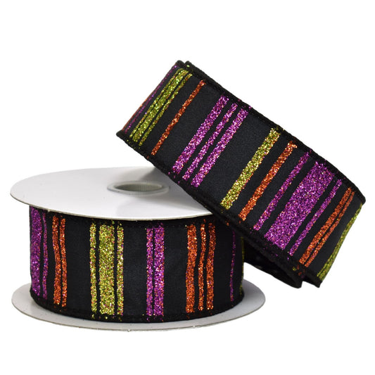 1.5” x 10Y Halloween Stripped Ribbon