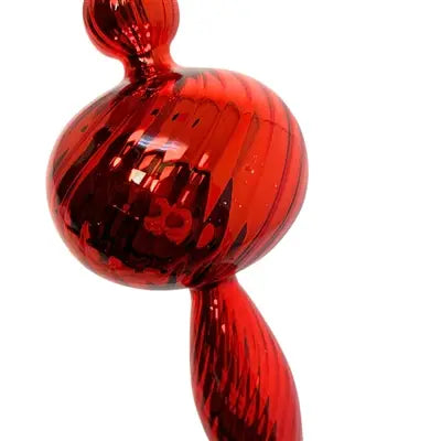 Shiny Bulb Finial Antique Red 7” | LC