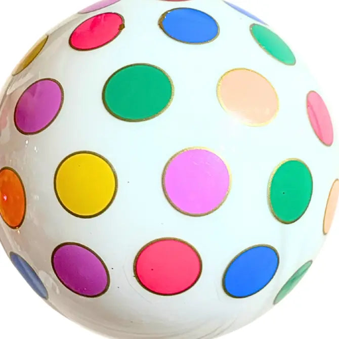 Color Dot Glass Ornament  4” | LC