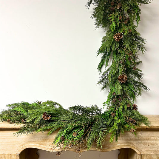 Real Touch Regal Juniper/Spruce Mixed Garland 72” | XJ