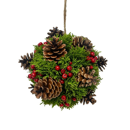 Pine Cone, Berry, Cypress Ball Orn. 8" | XJ