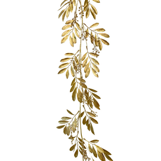 Elegant Tea Lea Berry Garland - Gold 50" | YS