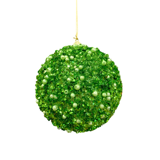 Dazzling Sequin/bead Ball - Light Green 4" | YK